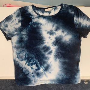 Blue and white tie dye cropped T-shirt. Size small. Purchased from TJ-max.
